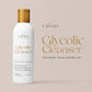 Glycolic Cleanser bottle with Arbutin, Tartaric, and Malic acids for powerful, radiant skin.
